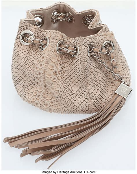 the boy chanel bag with pearls|Chanel python drawstring bag.